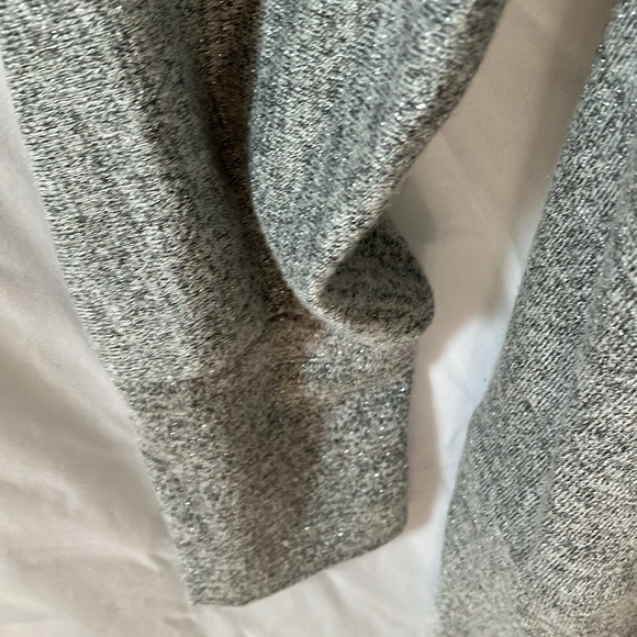 White House Black Market: Silver/Metallic Open Cardigan Sweater- L - Picture 8 of 16